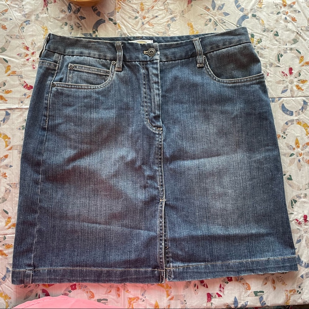 Talbots Women's Denim Stretch Denim Jean Skirt Size 12